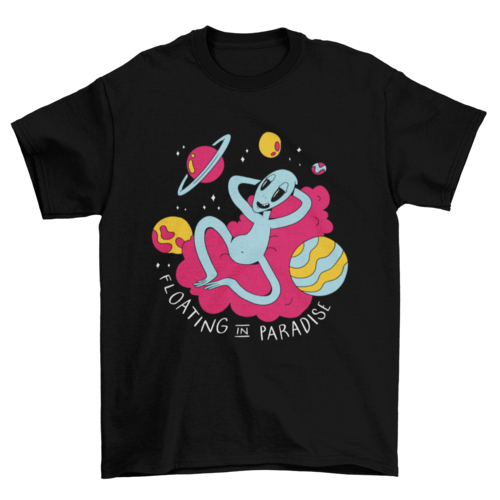 Chilling alien t-shirt